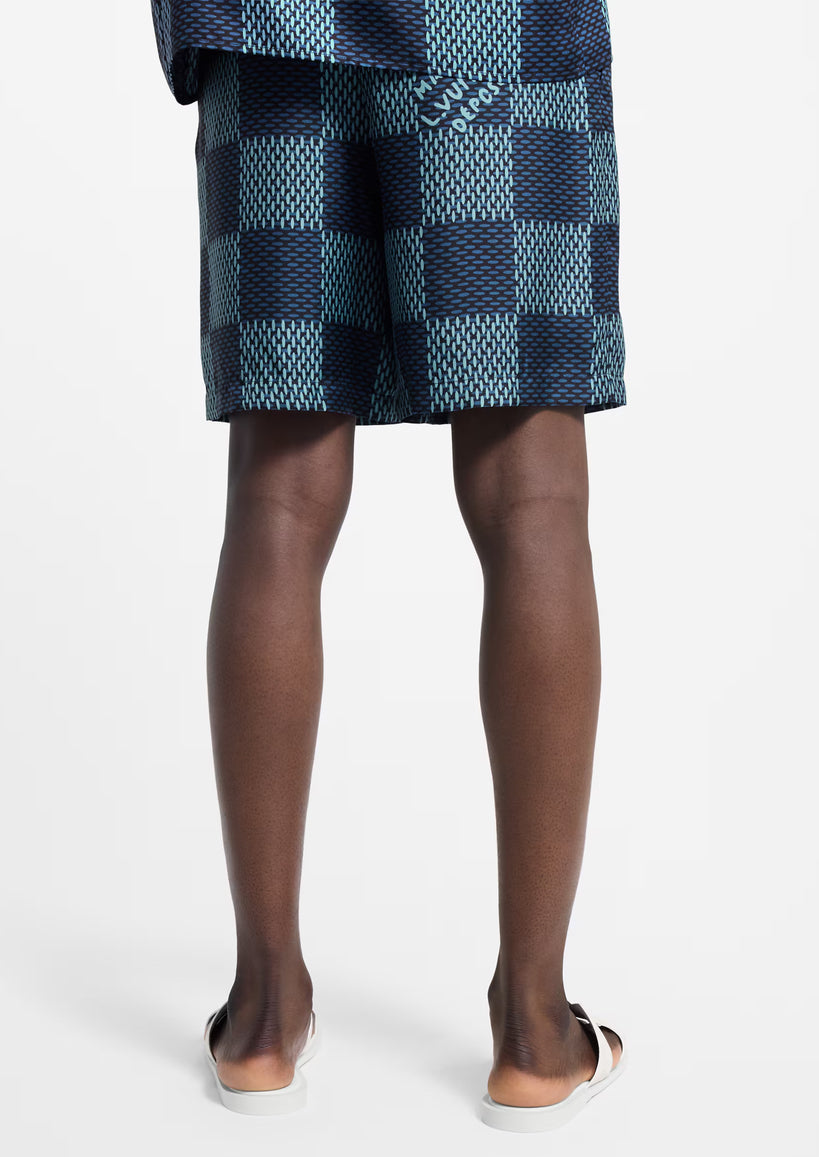 Louis Vuitton 1AHVT9,LV 1AHVT9,Louis Vuitton Damier silk shorts,LV Damier silk shorts,Louis Vuitton checkered shorts,LV check