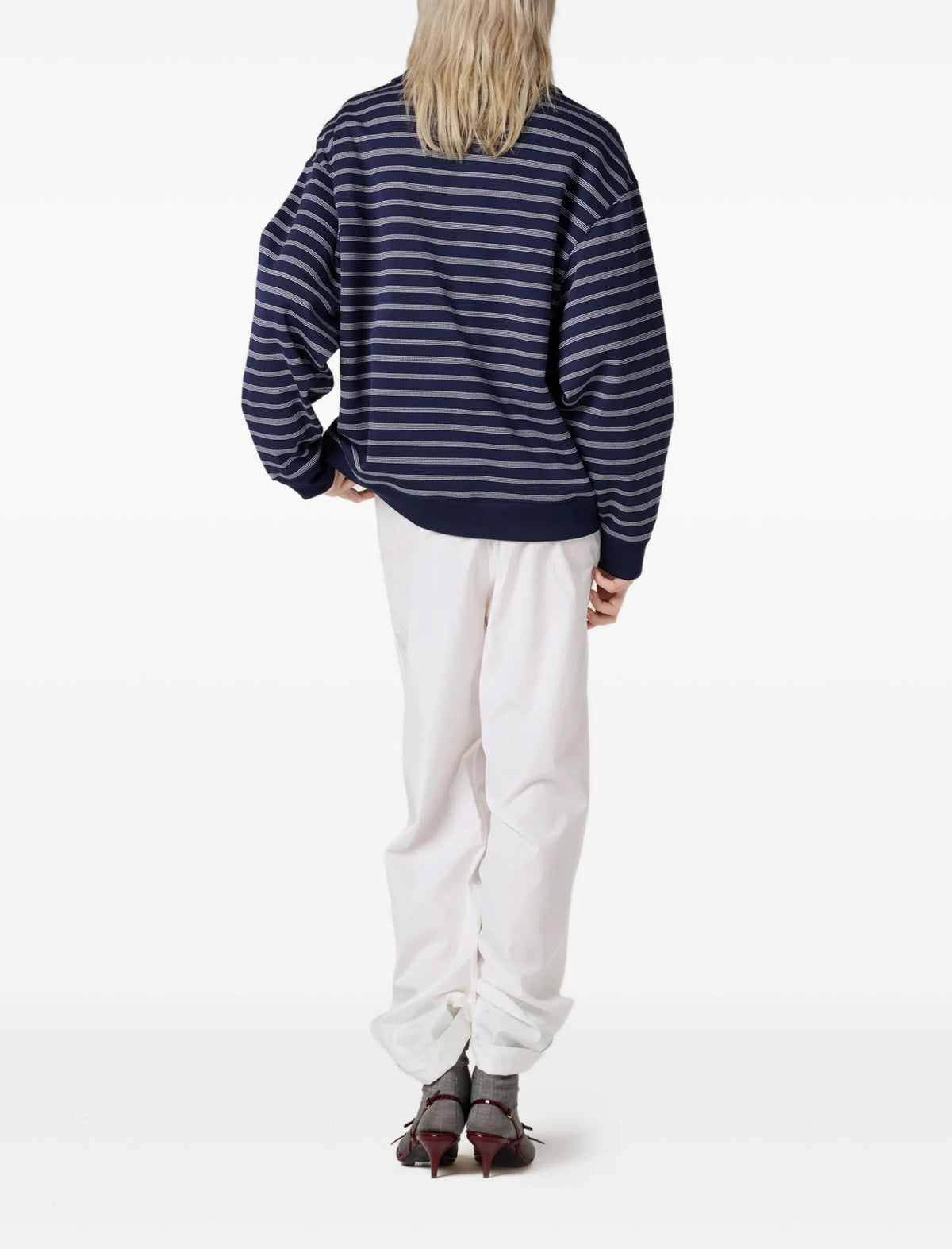 Winniemodo,Winnie modo,MIU MIU MJL773,Miu Miu striped half zip polo shirt,Miu Miu striped polo shirt,Miu Miu striped polo shi