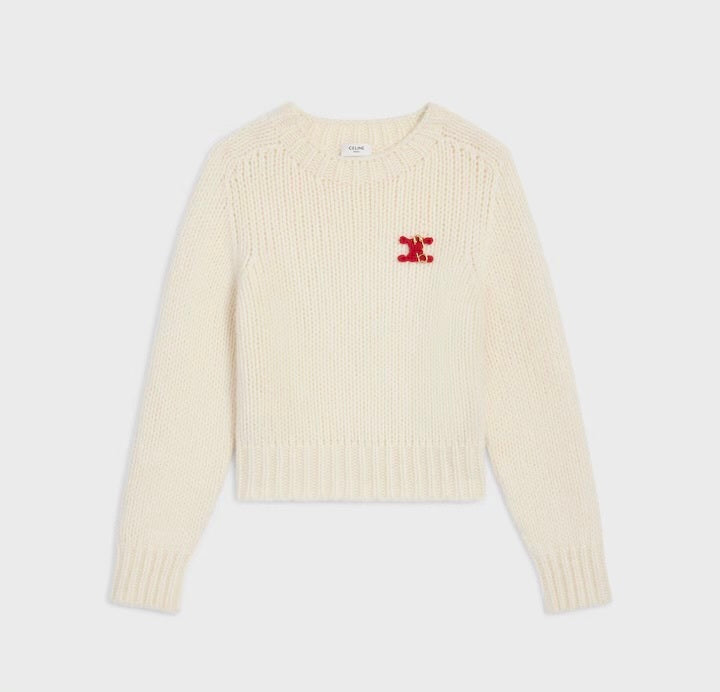 Winniemodo,Winniemodony,Celine RY0JL0899.01OW,Celine crewneck sweater cashmere,Celine sweater womens,Celine triomphe sweater,