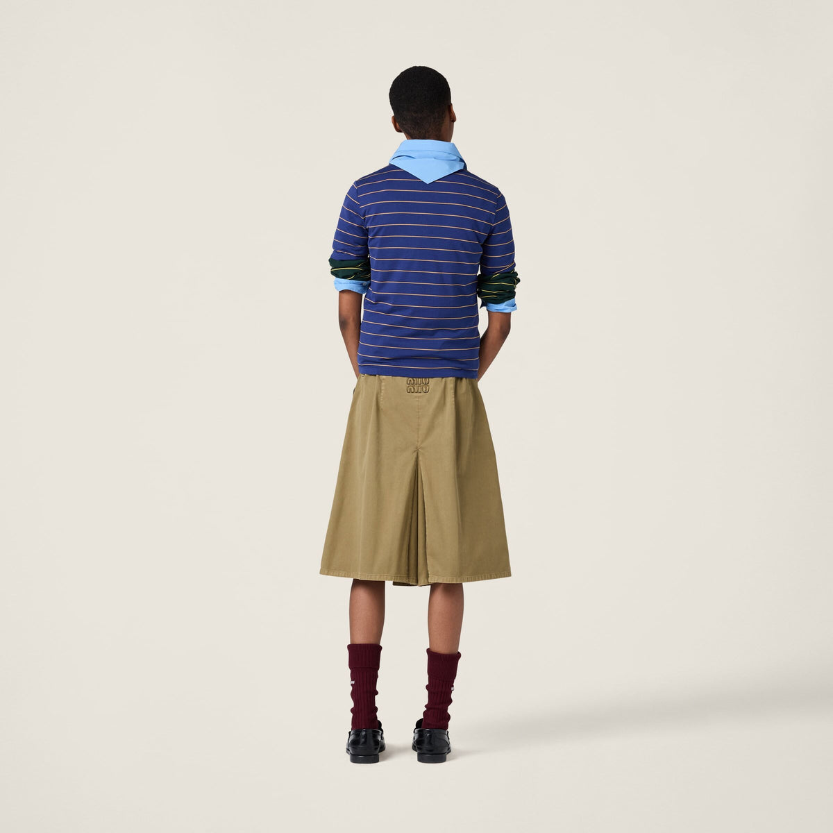 MIU MIU MJN537_14RT_F0XEI_S_OOO,Miu Miu stripe T-shirt,Miu Miu stripe blue T-shirt,Miu Miu blue T-shirt,Miu Miu T-shirt 2025,