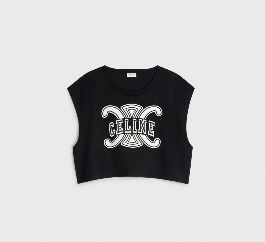 Celine triomphe top in cotton jersey