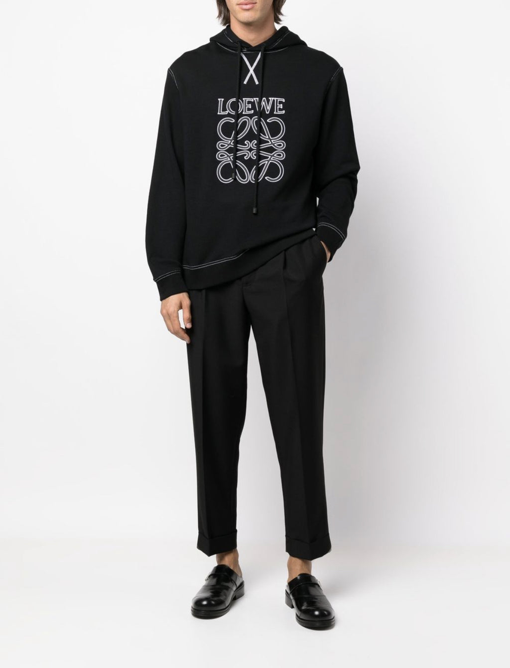 Loewe embroidered logo hoodie
