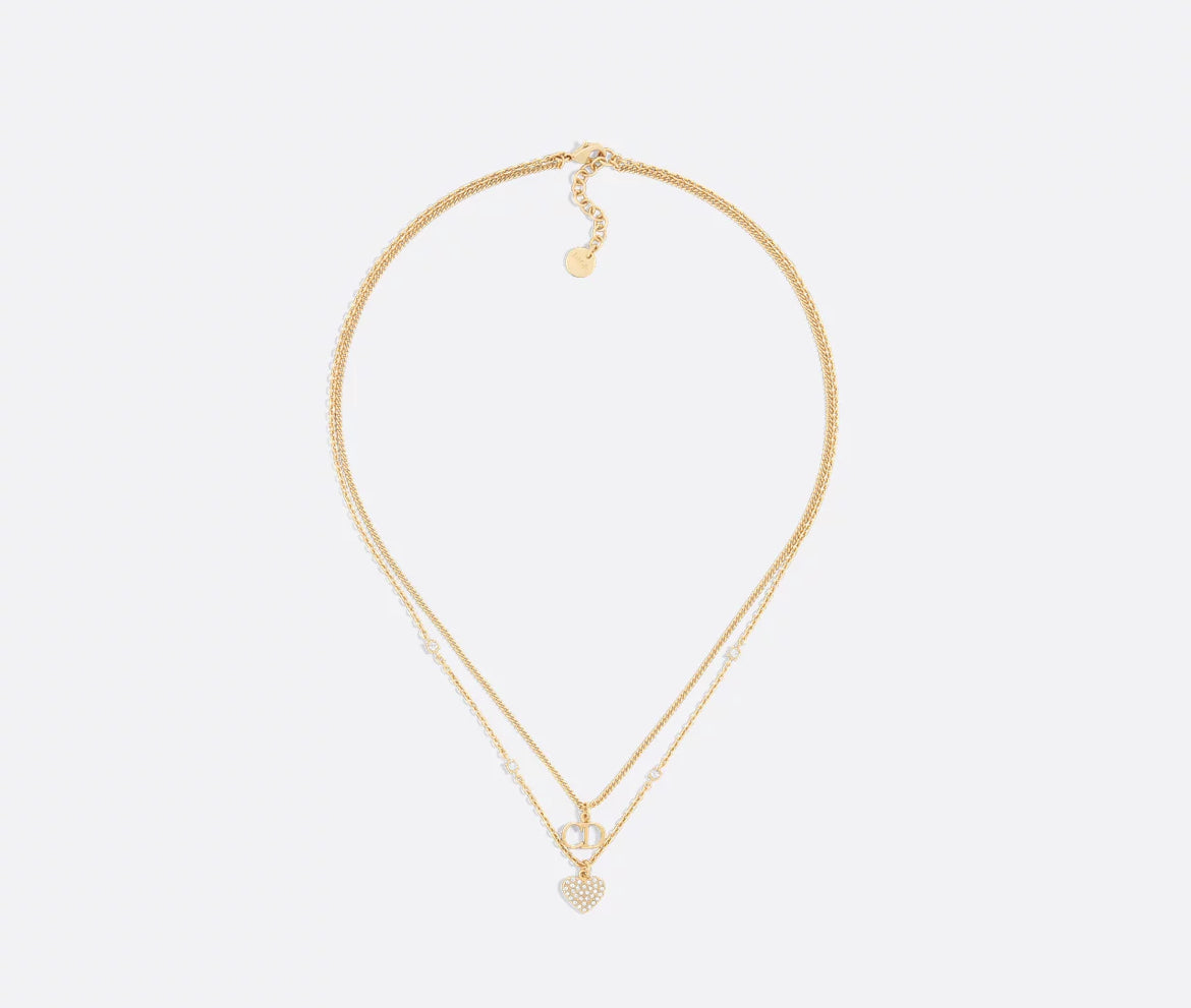 Dior chain D lune necklace,Dior cd heart charm necklace,Dior cd crystal necklace,Dior cd crystal necklace gold,Dior gold neck