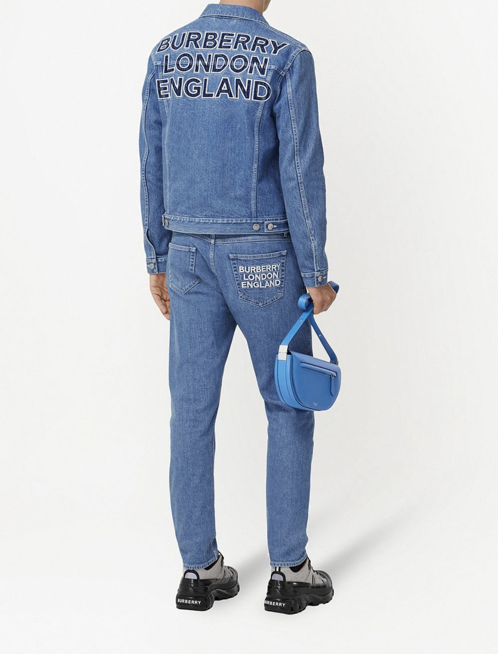 Burberry logo appliqué washed denim jacket