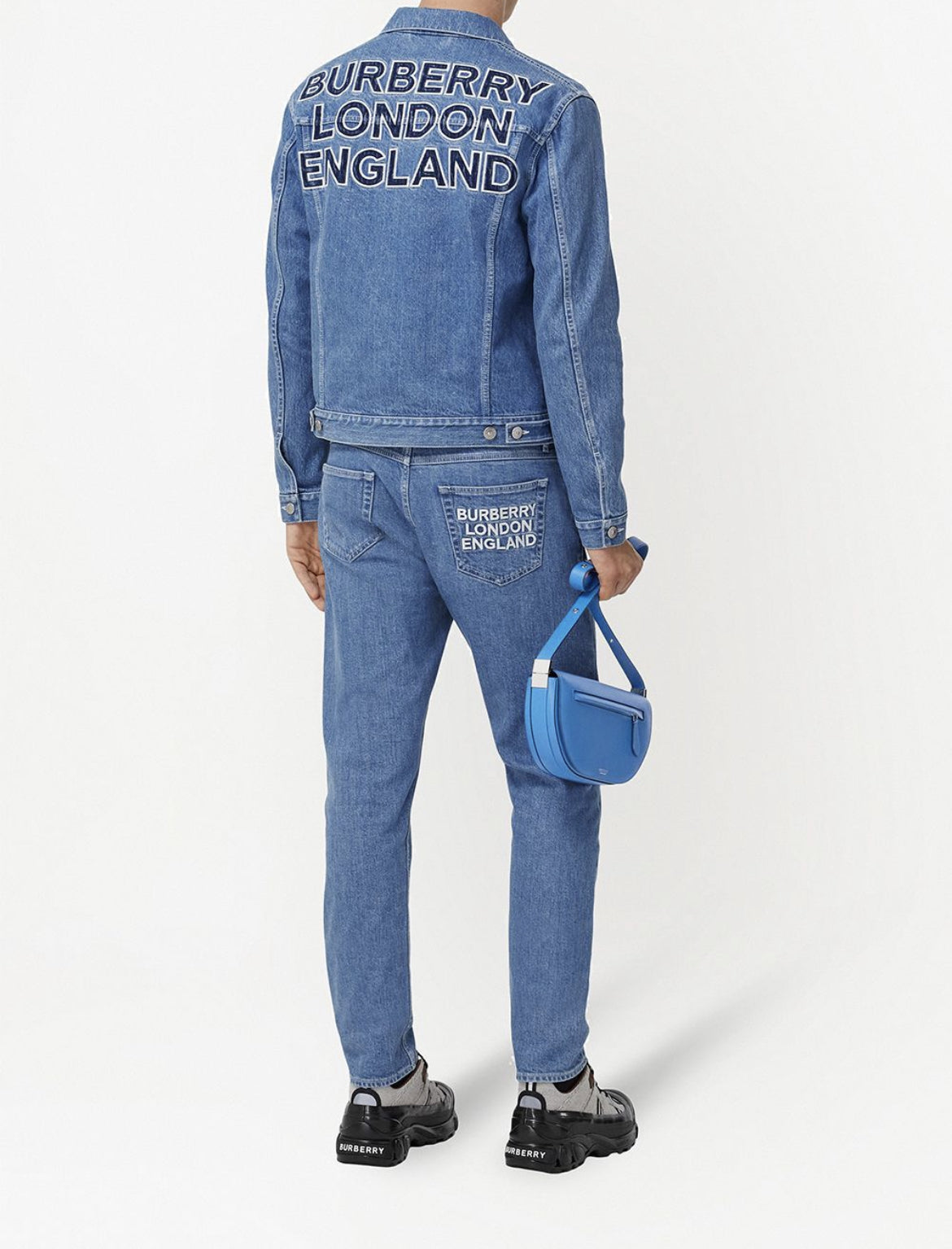 Burberry logo appliqué washed denim jacket