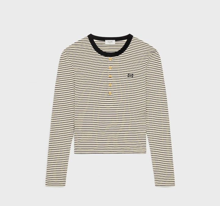 Winniemodo,Winnie modo,Celine RX03H0243.01CB,Celine triomphe T-shirt striped,Celine T-shirt striped,Celine long sleeve T-shir