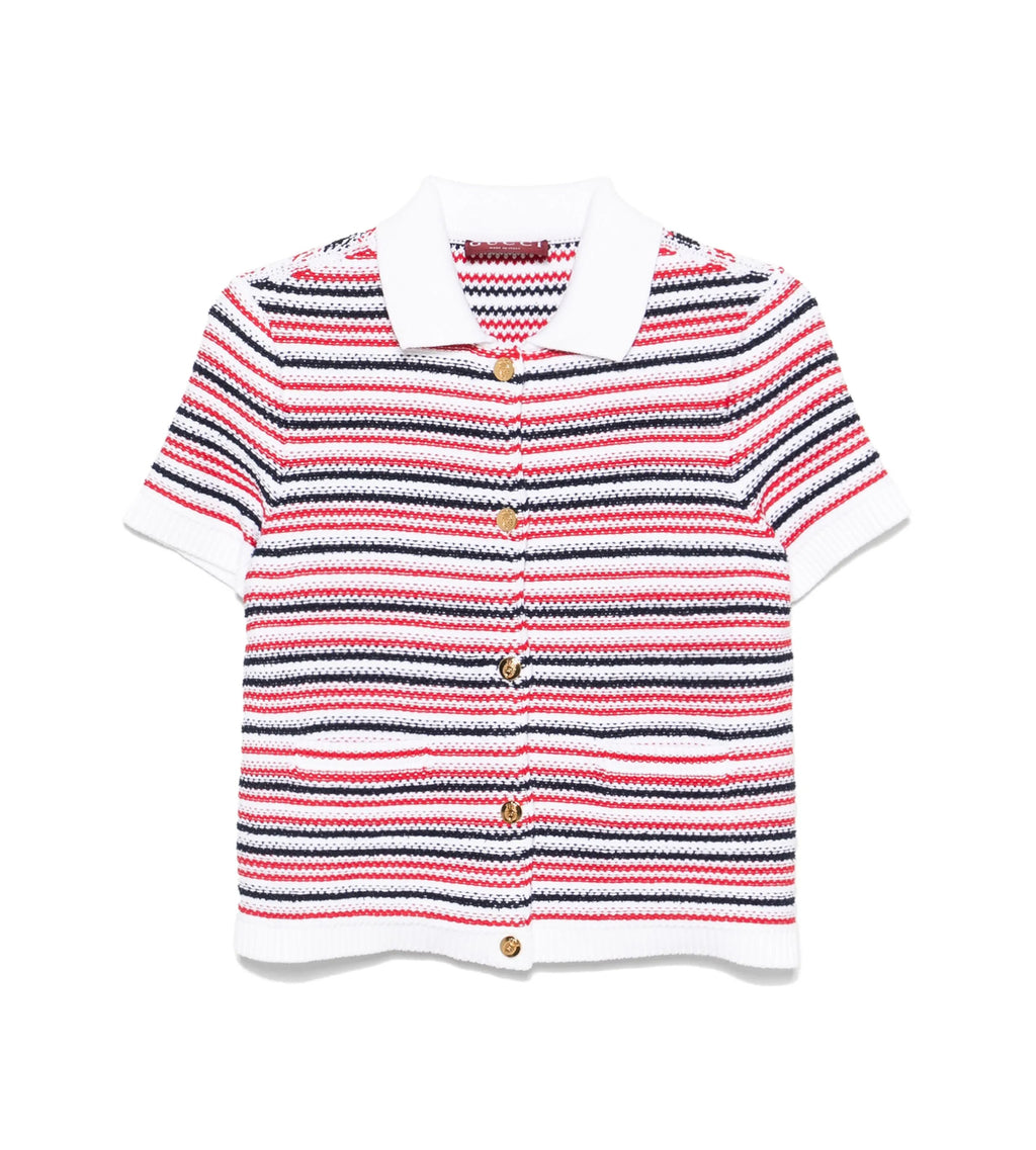 Gucci 818611XKENN,Gucci striped shirt,Gucci striped womens shirt,Gucci striped short sleeve shirt,Gucci womens shirt,Gucci sh