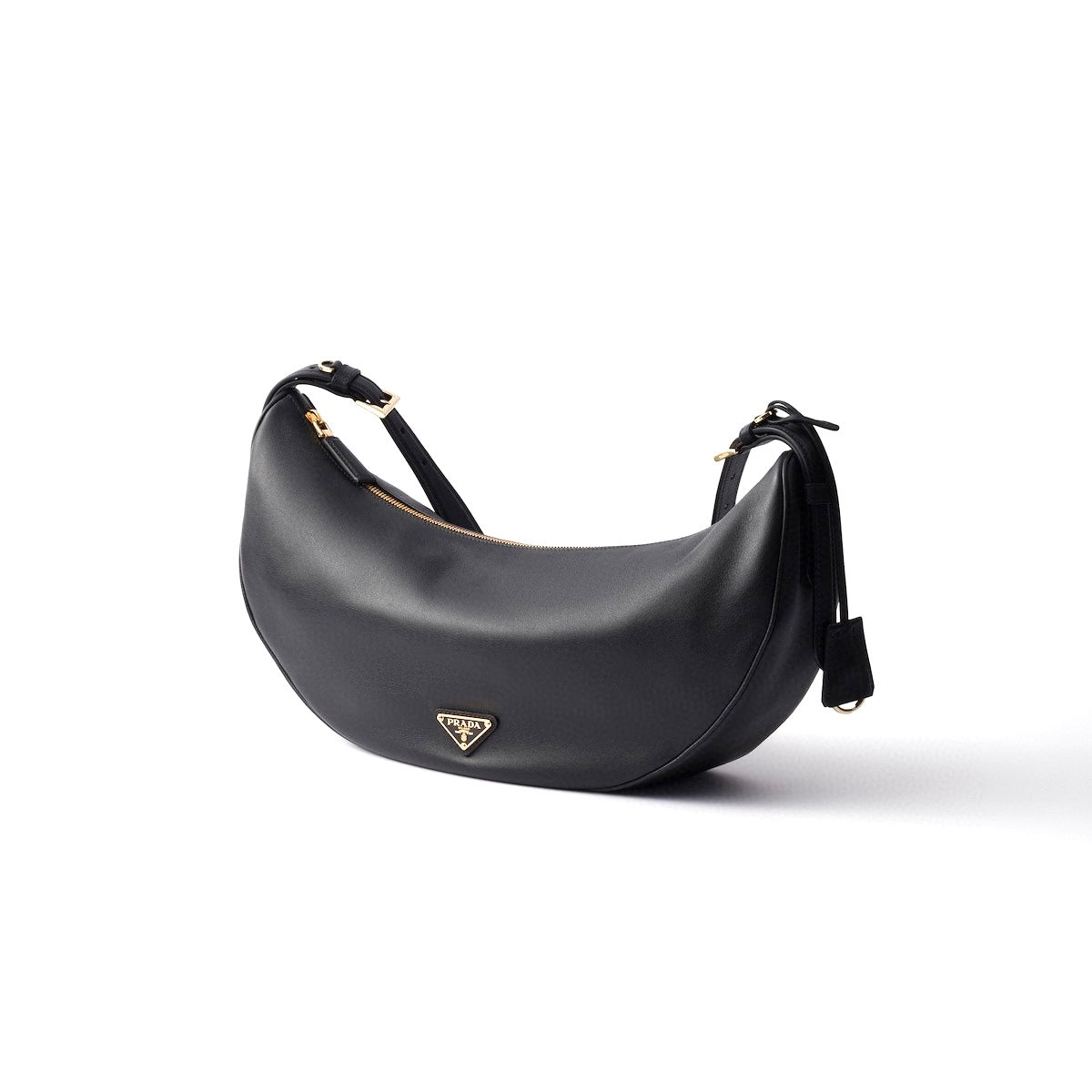 Prada P01079973,Prada Demi-Lune Large leather shoulder bag,Prada Demi-Lune black shoulder bag,Prada black shoulder bag,Prada