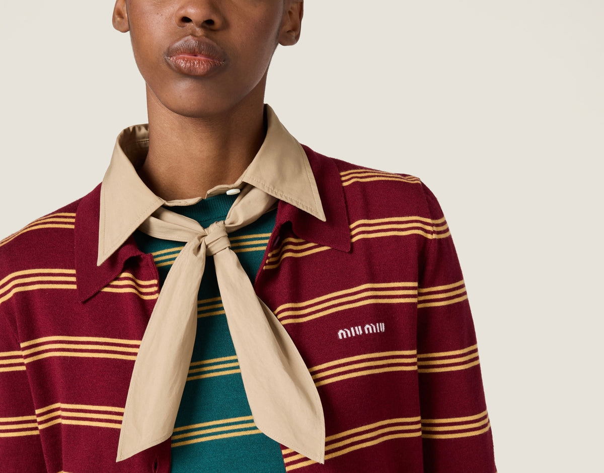 MIU MIU MMF949_150D,MIU MIU striped cardigan,MIU MIU striped cardigan on sale,Miu Miu cardigan,Miu Miu cardigan stripe on sal