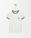 Loewe S359Y22X28,Loewe slim fit T-shirt in cotton,Loewe white T-shirt,Loewe embroidery white t-shirt,Loewe women white t-shir