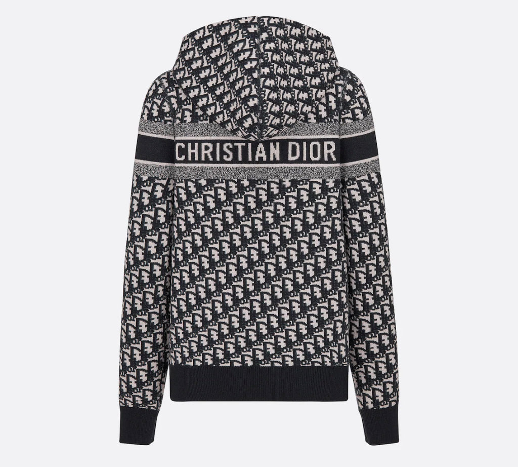 Dior reversible zipped cardigan with hood