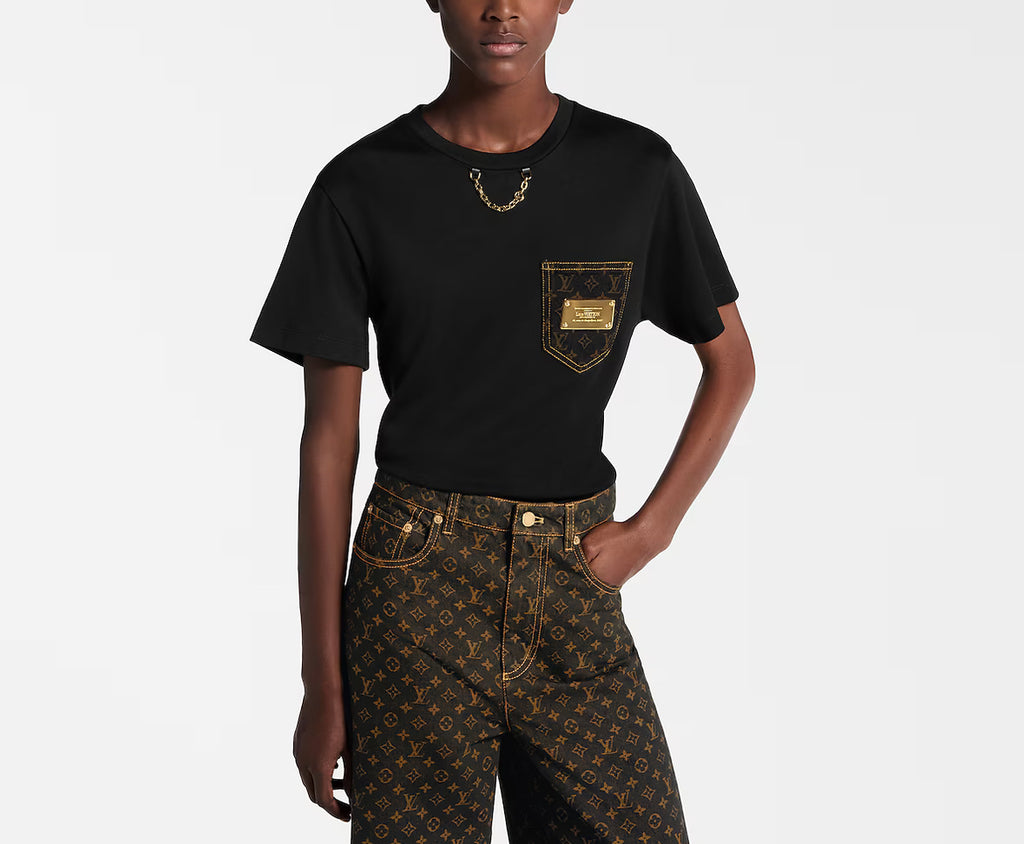 Louis Vuitton 1AIB29,LV 1AIB29, Louis Vuitton signature pocket T-shirt, LV pocket T-shirt, LV pocket black T-shirt, LV pocket