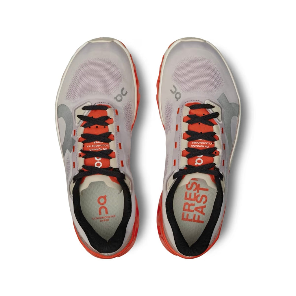 On Cloudmonster Hyper Sneaker,On Cloudmonster Hyper running shoes,On Cloudmonster Hyper white orange,On running womens sneake