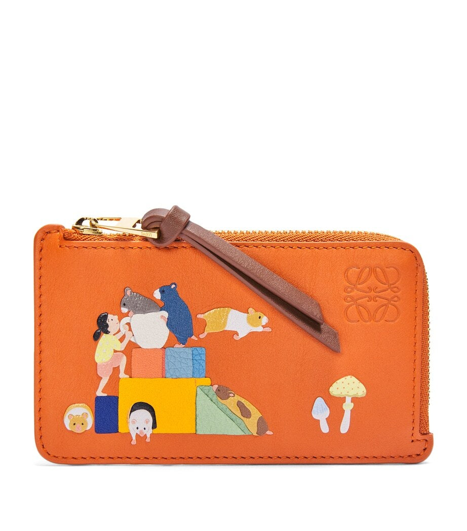 Loewe nappa calfskin cardholder,Loewe suna fujita cardholder,Loewe suna fujita orange cardholder,Loewe suna fujita leather ca