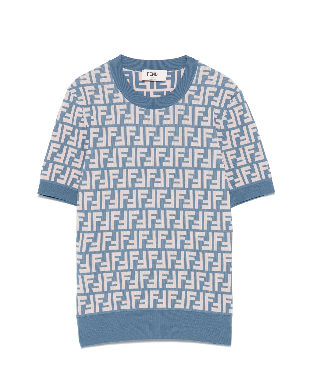 Fendi FZXC72AUHW,Fendi blue monogram T-Shirt,Fendi FF logo T-Shirt,Fendi FF logo blue T-Shirt,Fendi T-Shirt blue,Fendi T-Shir