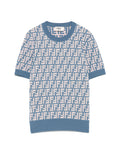 Fendi FZXC72AUHW,Fendi blue monogram T-Shirt,Fendi FF logo T-Shirt,Fendi FF logo blue T-Shirt,Fendi T-Shirt blue,Fendi T-Shir