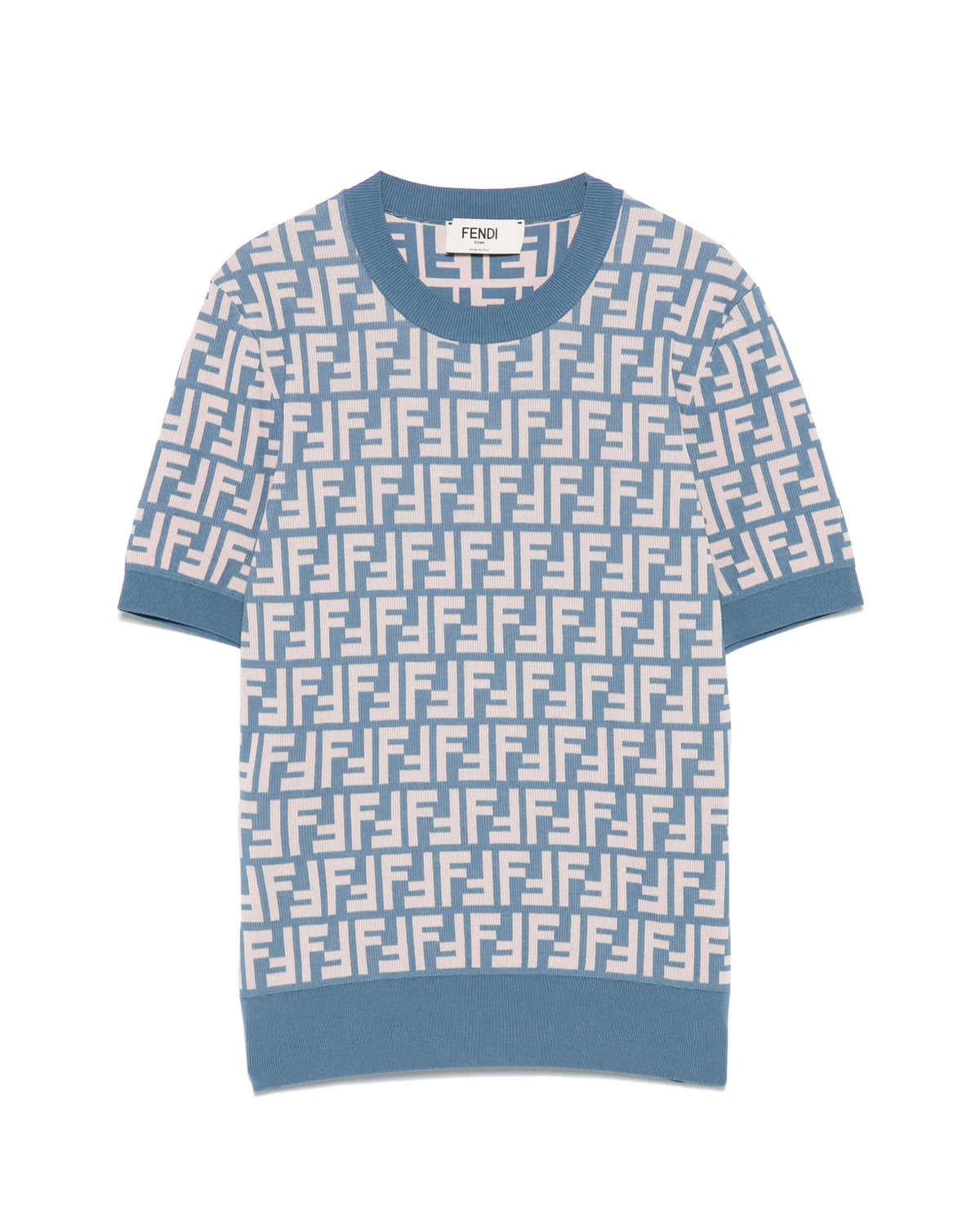 Fendi FZXC72AUHW,Fendi blue monogram T-Shirt,Fendi FF logo T-Shirt,Fendi FF logo blue T-Shirt,Fendi T-Shirt blue,Fendi T-Shir