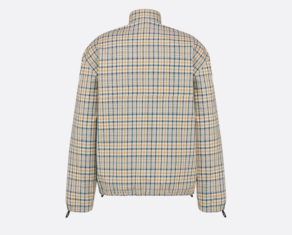Dior 593C511A6523,Dior zipped shirt with CD Diamond embroidery,Dior zip up jacket,Dior zip up checkered jacket,Dior checkered