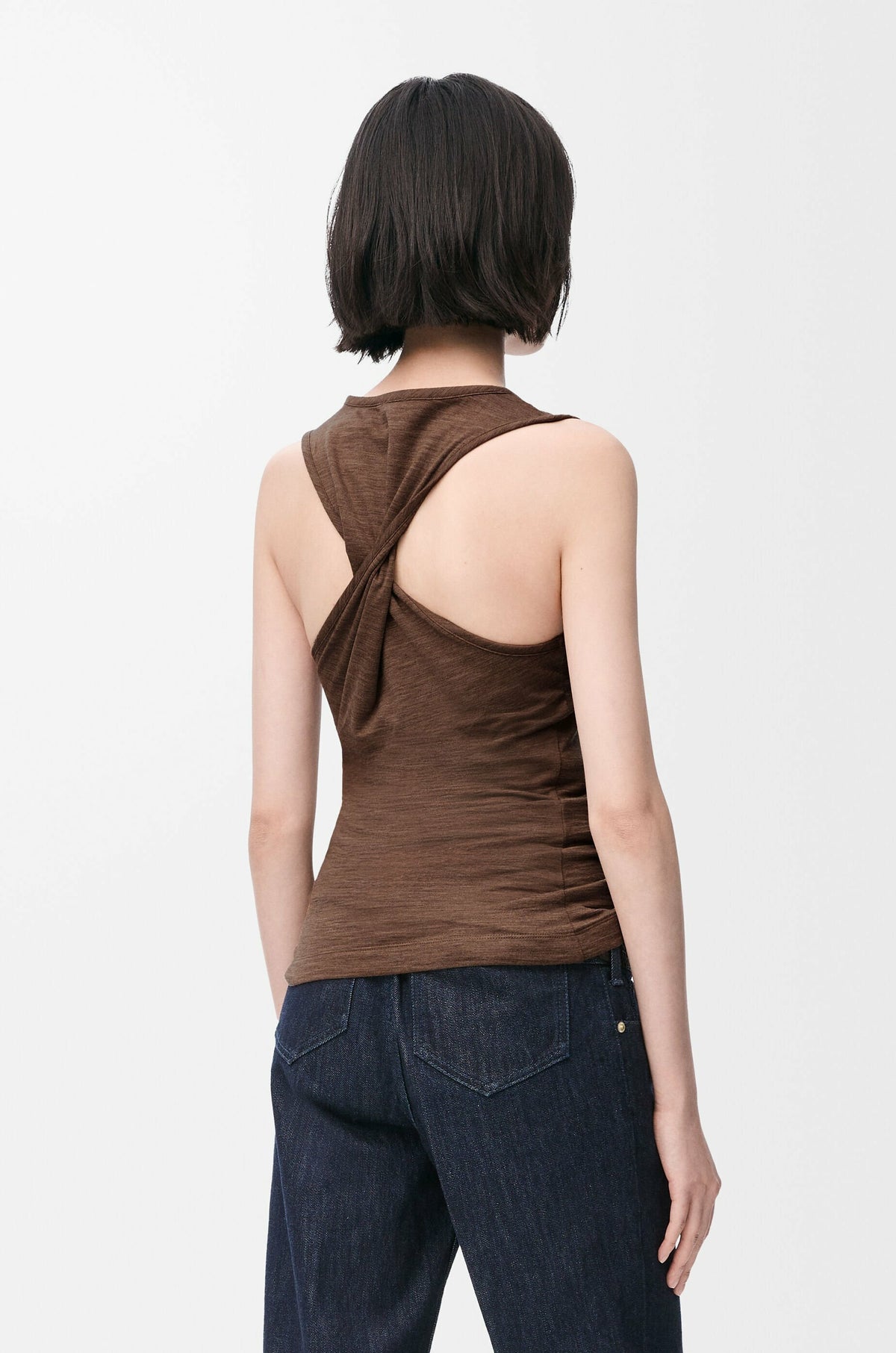 Loewe S359Y23XAB,Loewe anagram tank top,Loewe anagram top,Loewe top,Loewe top brown womens,Loewe vest,Loewe vest brown women,