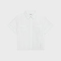 Celine RC00A0L11.01BC,Celine embroidered cotton shirt,Celine white cotton short sleeved shirt,Celine white shirt,Celine women