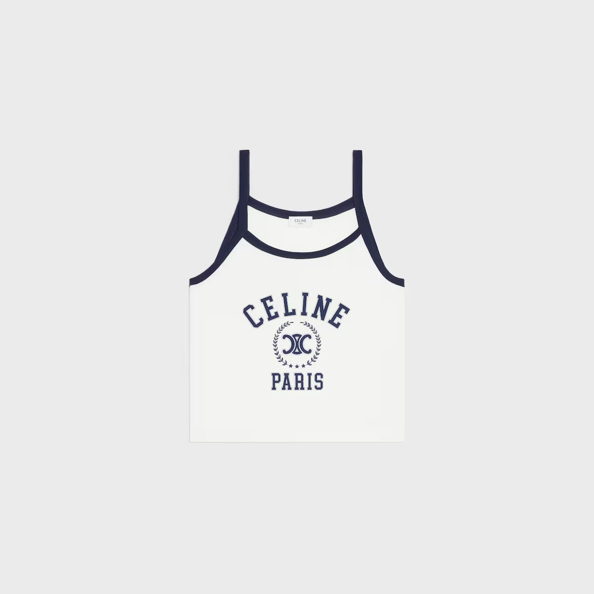 Celine RX0AQ671Q.01MA,Celine tank top,Celine white vest,Celine white top,Celine vest, Celine vest 2025,Celine top on sale,Cel