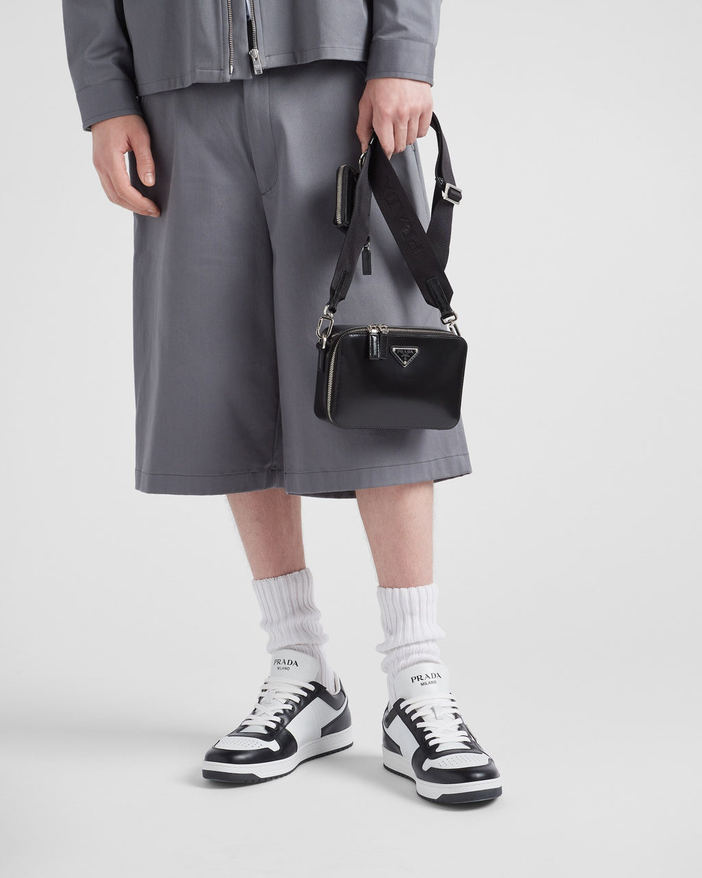 Prada 2EE364,Winniemodo,Winnie modo,Prada downtown leather sneakers,Prada sneakers black and white,Prada sneaker mens,Prada s