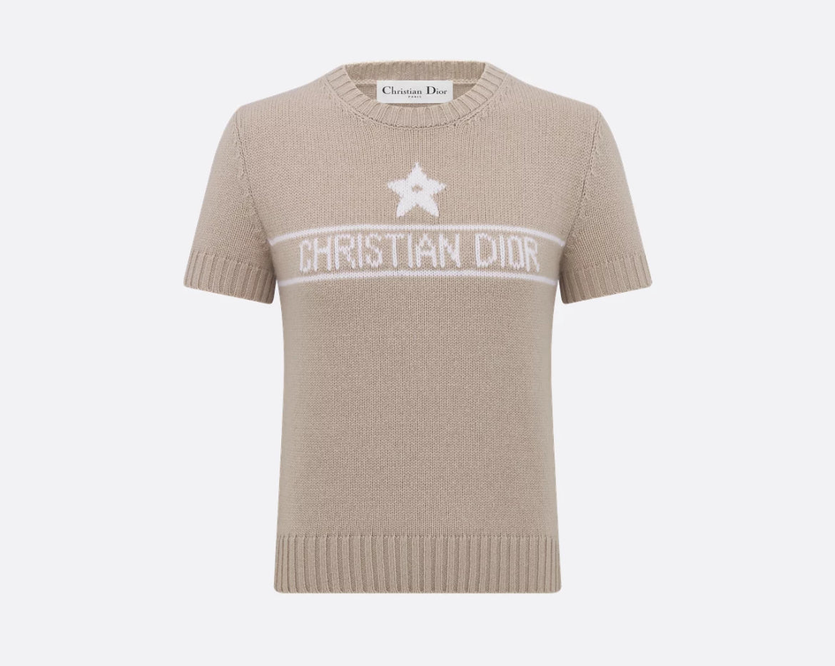Dior 344S98AM003,Dior short sleeved sweater,Dior short sleeved sweater blue,Dior sweater blue women,Dior women blue sweater,D