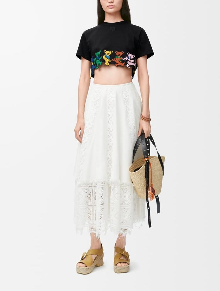 Loewe S616Y22X82,Loewe cropped T-shirt black,Loewe teddy bear black t-shirt,Loewe dancing Bear black t-shirt,Loewe teddy bear
