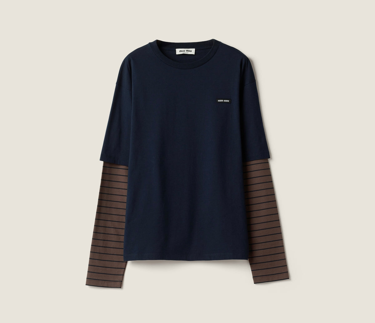 Winniemodo,Winnie modo,MIU MIU MJL128,Miu Miu long sleeved jersey T-shirt,Miu Miu long sleeved T-shirt,Miu Miu long sleeved T