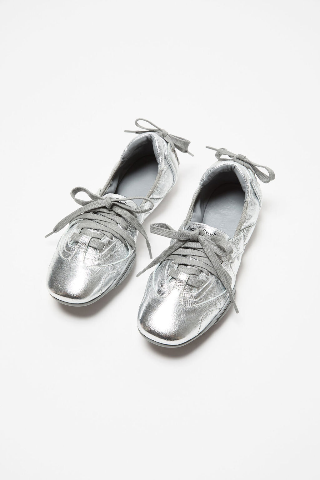Winniemodo,Winniemodony,Acne Studios FN-WN-SHOE000998,Acne Studios lace leather sneaker,Acne Studios sneaker silver,Acne Stud