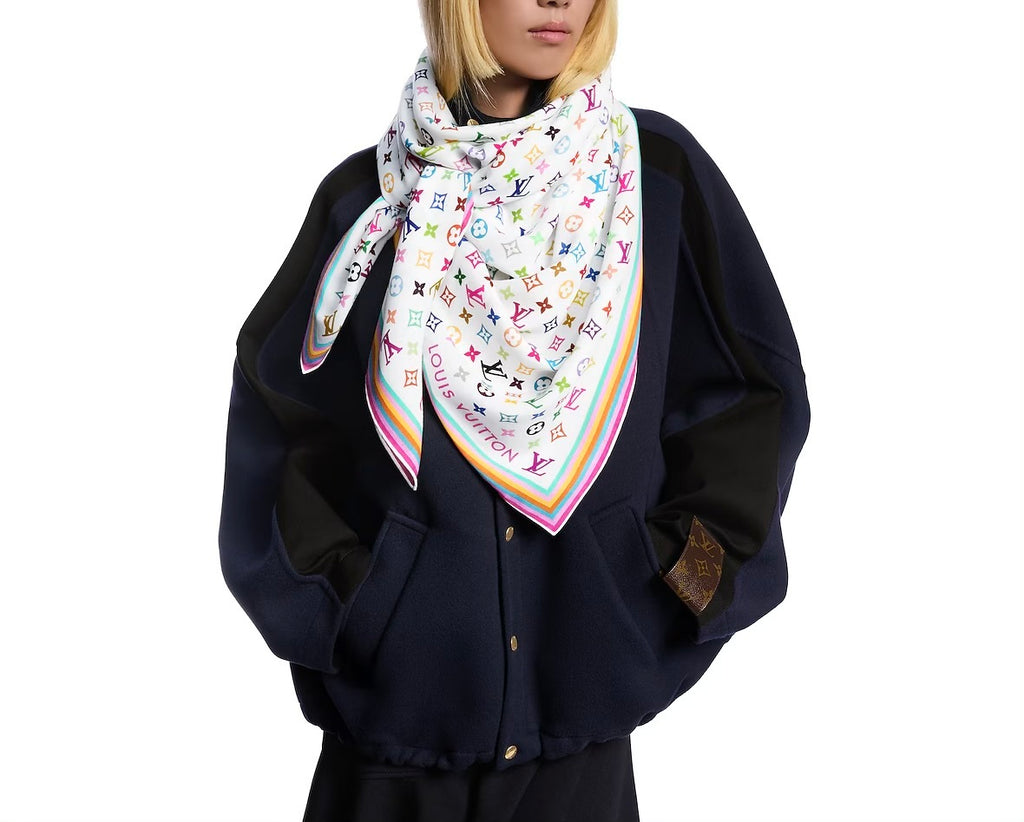 Louis Vuitton M94974,LV M94974,LV x TM monogram shawl,Louis Vuitton Takashi Murakami scarf,Louis Vuitton TM shawl,Louis Vuitt
