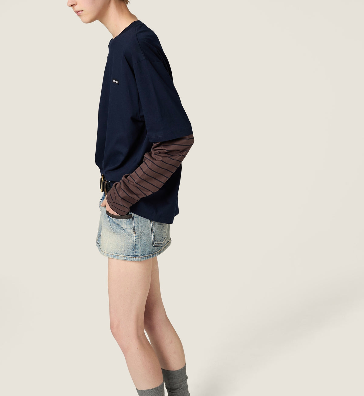 Winniemodo,Winnie modo,MIU MIU MJL128,Miu Miu long sleeved jersey T-shirt,Miu Miu long sleeved T-shirt,Miu Miu long sleeved T