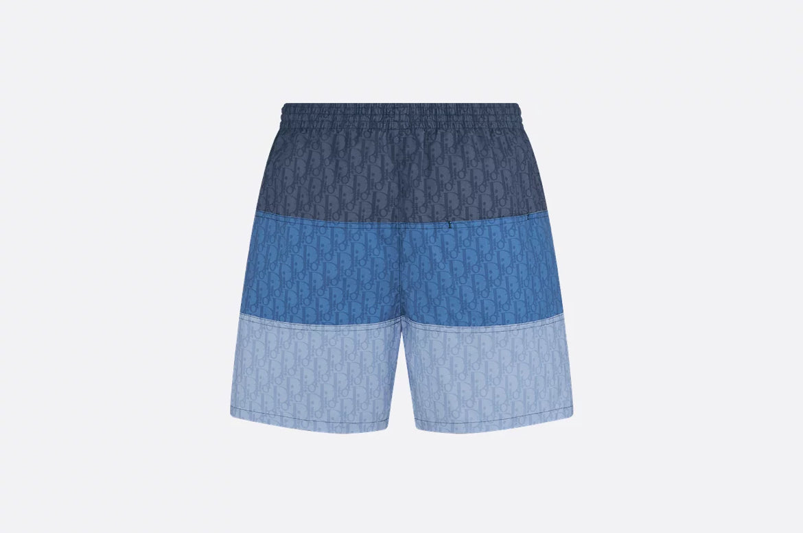 Dior 593B111A2021,Dior swim shorts,Dior blue swim shorts,Dior swim shorts 2025,Dior swim shorts three blue color,Dior monogra