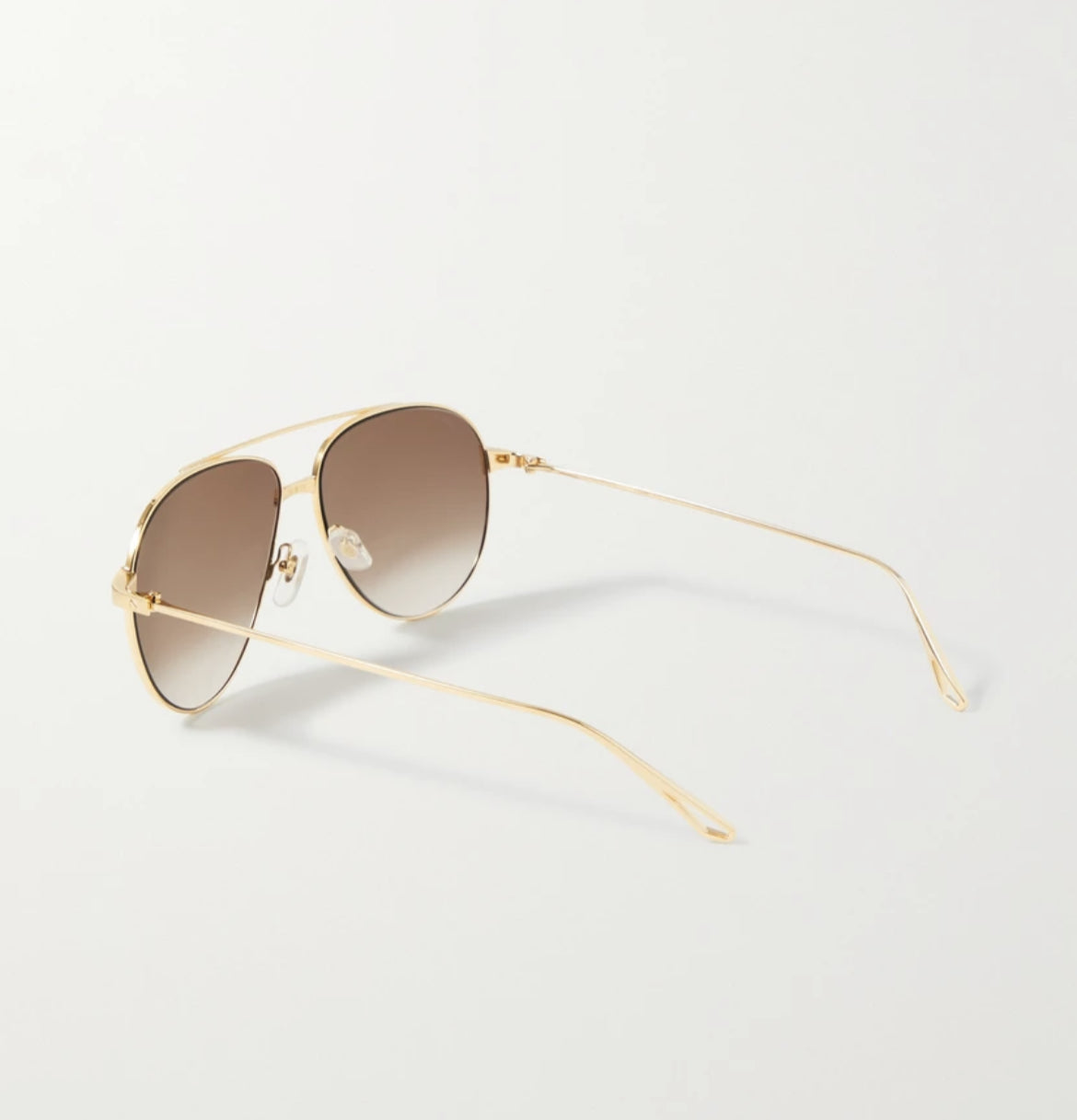 Cartier Santos de Cartier Aviator Style Gold Tone Sunglasses