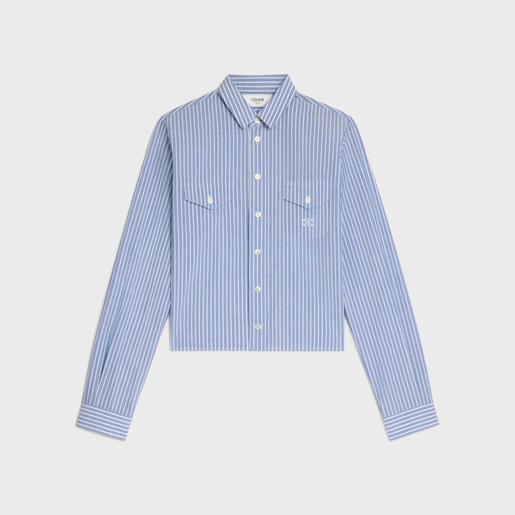 Celine RC00R720T.07DG,Celine shirt striped,Celine blue shirt,Celine blue striped shirt,Celine blue striped womens shirt,Celin
