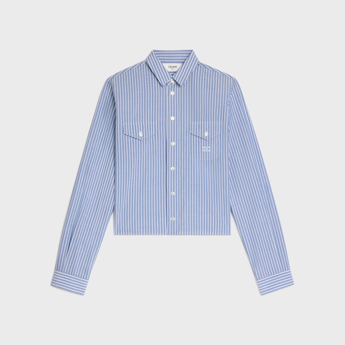Celine RC00R720T.07DG,Celine shirt striped,Celine blue shirt,Celine blue striped shirt,Celine blue striped womens shirt,Celin