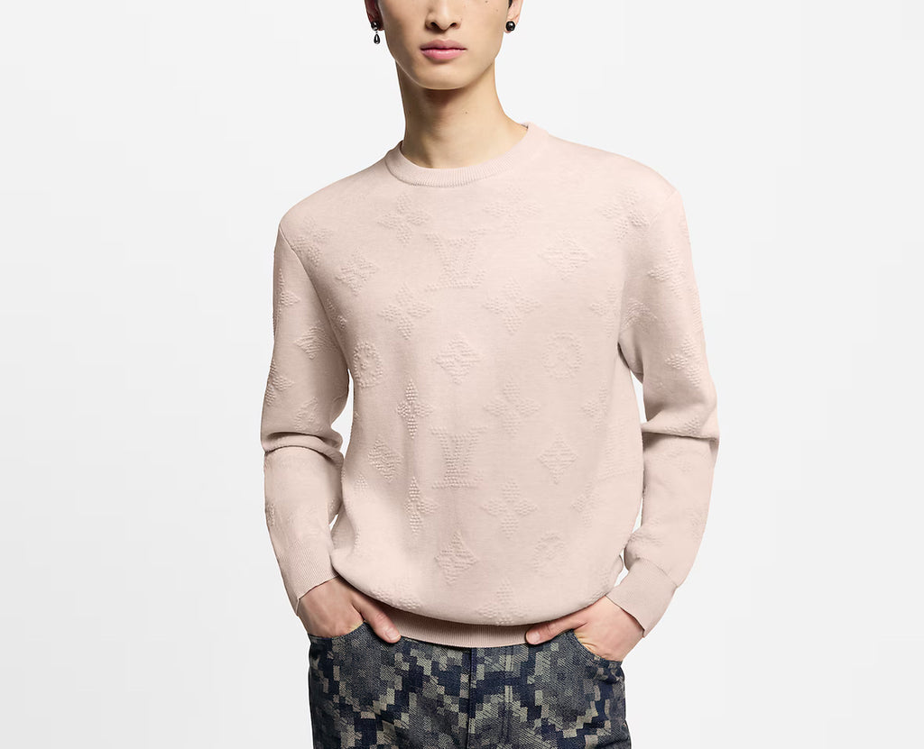 Louis Vuitton 1AHC83,LV 1AHC83,Louis Vuitton monogram sweater,Louis Vuitton monogram sweater mens,Louis Vuitton sweater nude,