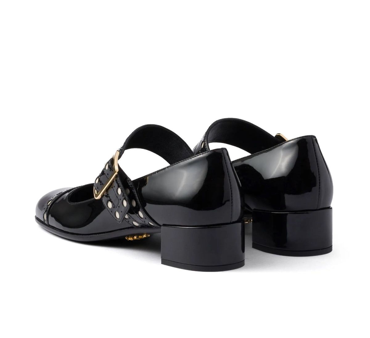 Prada 35mm leather Mary Jane pumps,Prada Mary Jane pumps,Prada chunky heels black,black prada chunky heels,Prada Mary Jane pu
