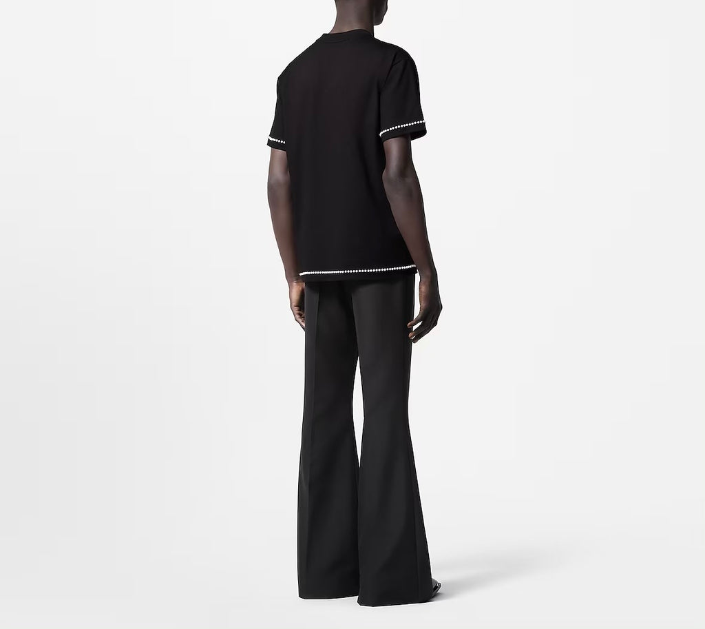Louis Vuitton 1AFXOU,LV 1AFXOU,Louis Vuitton pearl embellished cotton T-shirt,LV pearl embellished T-shirt,Louis Vuitton t-sh