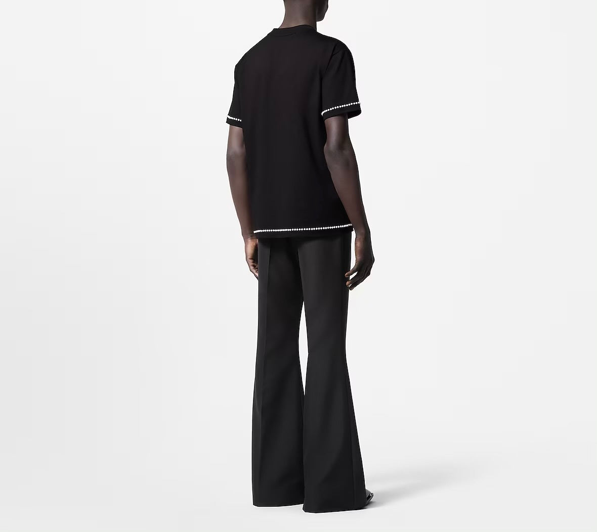 Louis Vuitton 1AFXOU,LV 1AFXOU,Louis Vuitton pearl embellished cotton T-shirt,LV pearl embellished T-shirt,Louis Vuitton t-sh