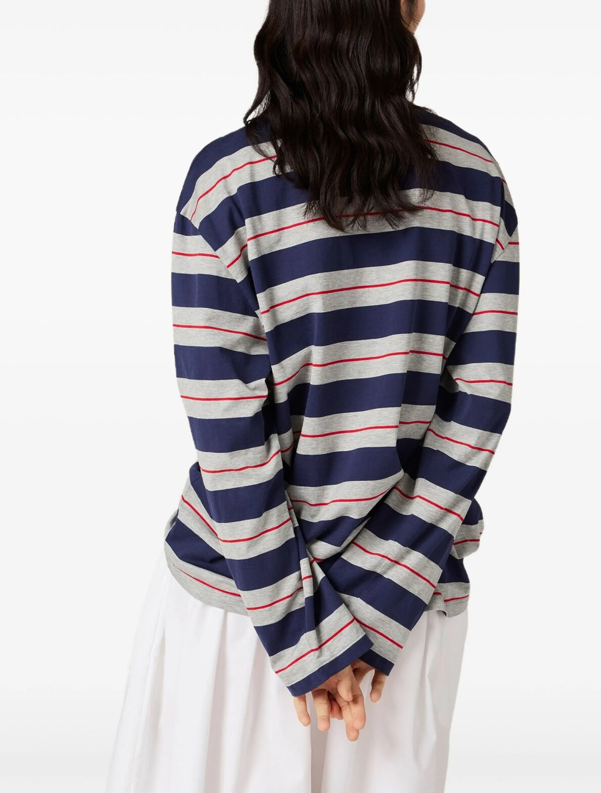 MIU MIU MJL014SOOO14RT,Miu Miu long sleeves T-shirt,Miu Miu long sleeves striped T-shirt,Miu Miu long sleeves navy T-shirt,Mi