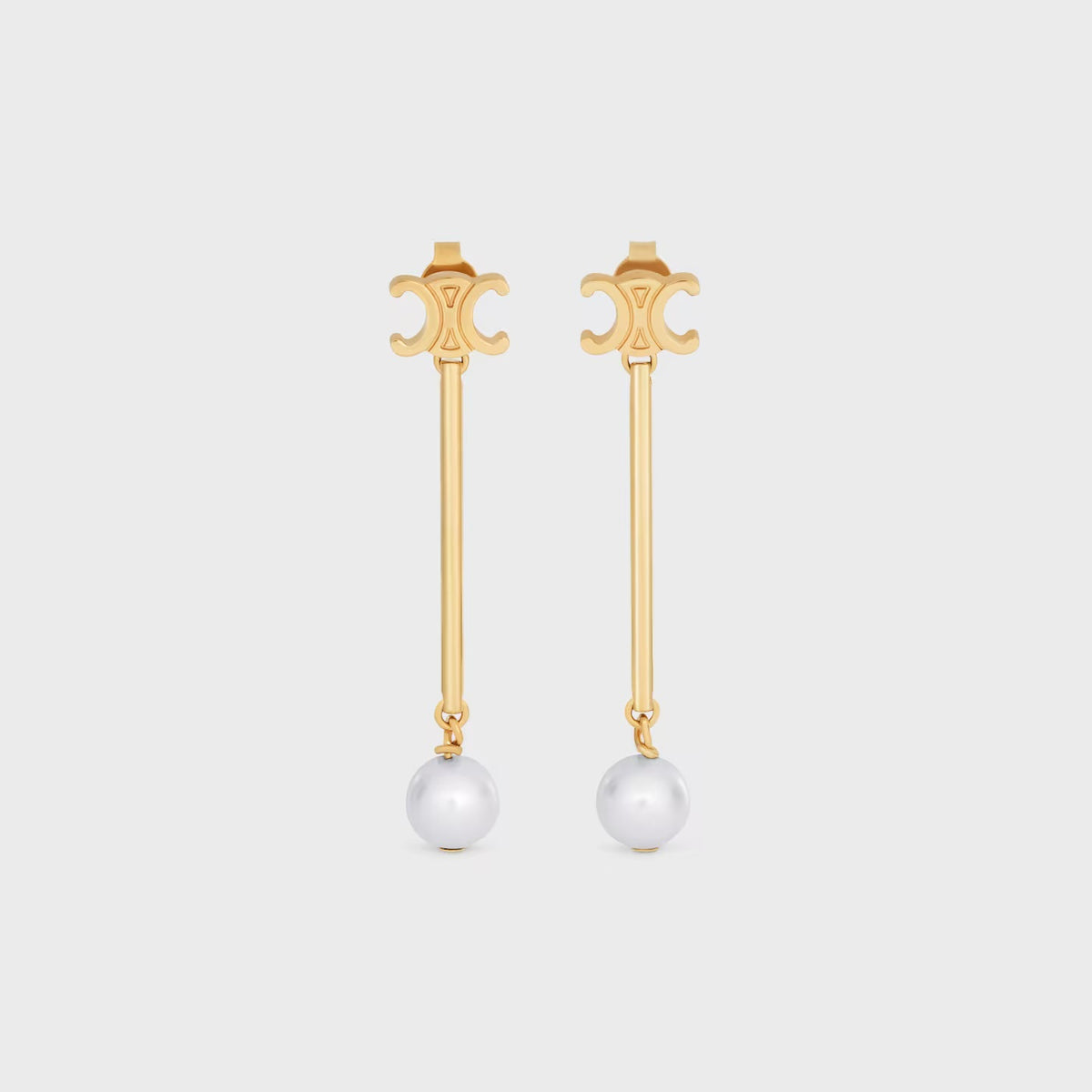 Winniemodo,Winniemodony,Celine B102W6PRB.01GI,Celine triomphe earrings,Celine triomphe earrings pearl,Celine earrings sale,Ce