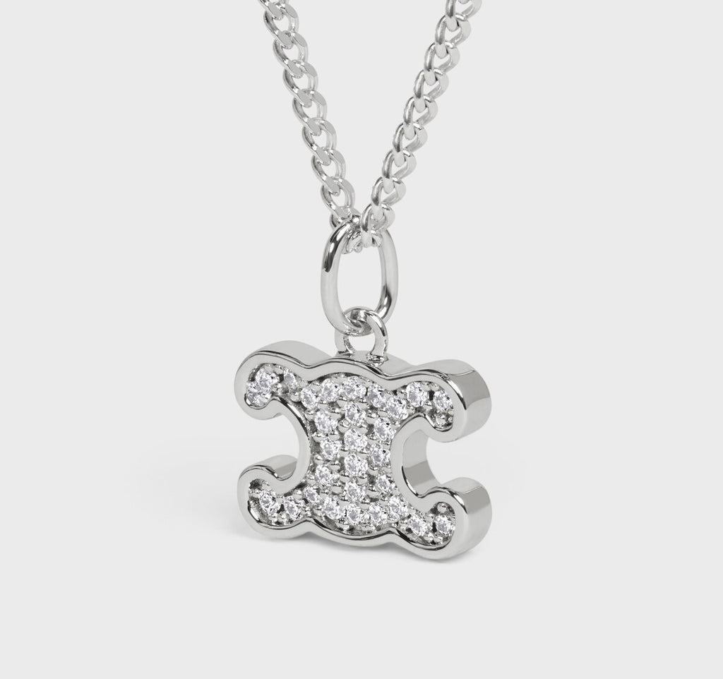 Celine triomphe rhinestone necklace,Celine triomphe necklace,Celine rhinestone necklace,Celine golden rhinestone necklace,Cel