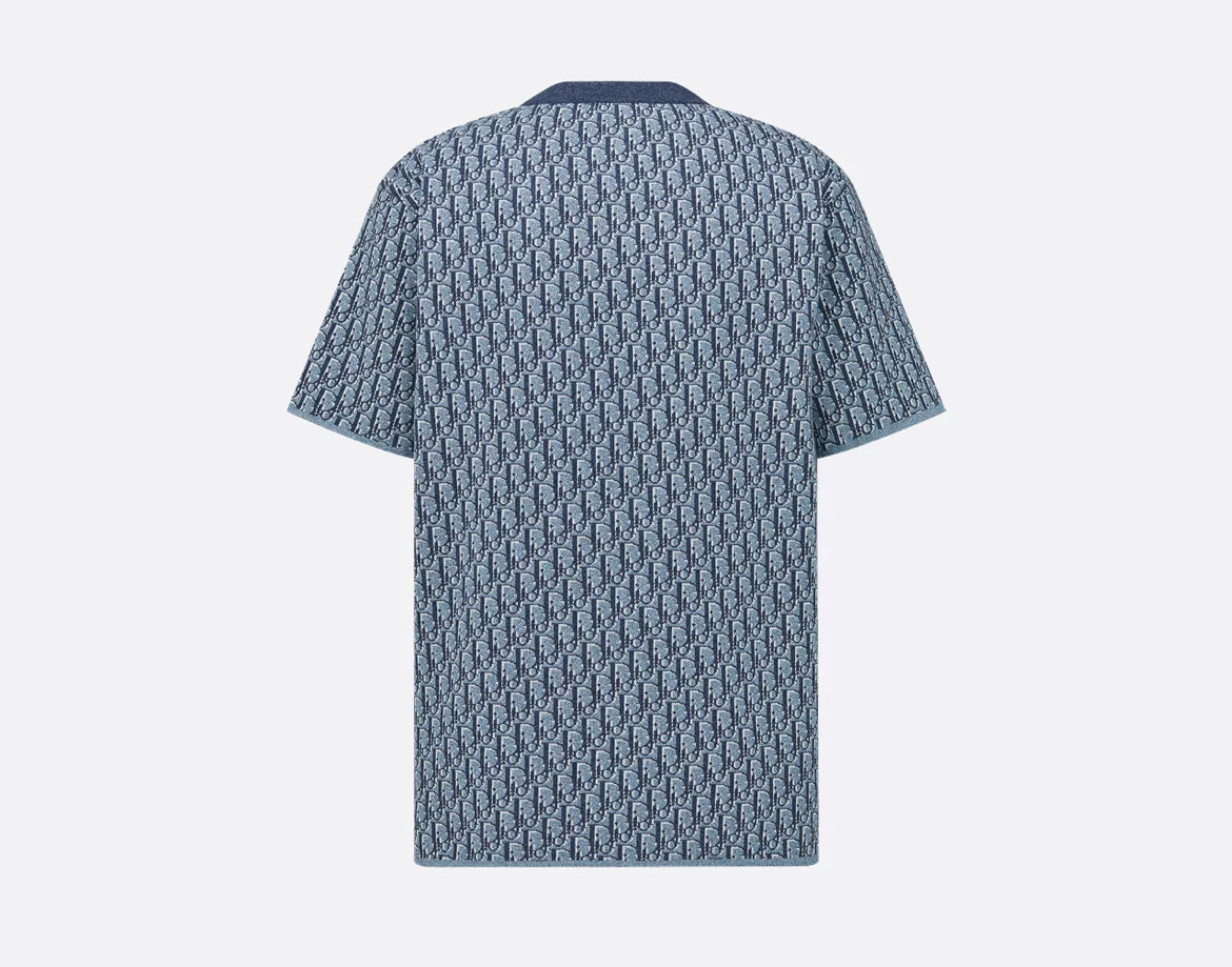 Dior 593M634A7018,Dior oblique T-shirt,Dior monogram T-shirt,Dior oblique T-shirt blue,Dior blue monogram T-shirt,Dior T-shir