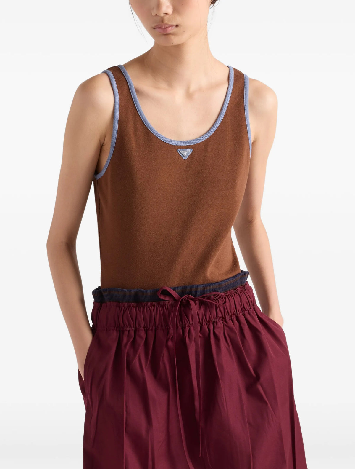 Winniemodo,Winniemodony,Prada vest, Prada 39659S,Prada vest women authenticity,Prada vest sale,Prada top brown,buy Prada wom