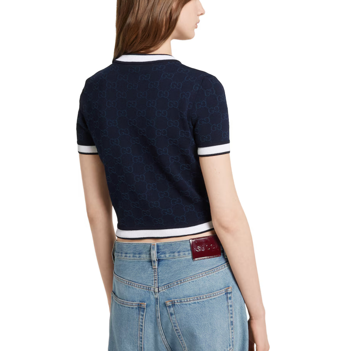 Winniemodo,Winniemodony,Gucci 836303 XKE0M,Gucci GG jacquard top,Gucci short sleeve knit sweater,Gucci knitwear,Gucci knit to