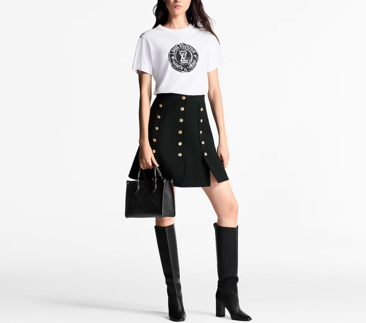 Louis Vuitton 1AHIZ9,LV 1AHIZ9,Louis Vuitton LV stamp tee,Louis Vuitton LV stamp T-shirt,Lv white womens t-shirt,LV white t-s