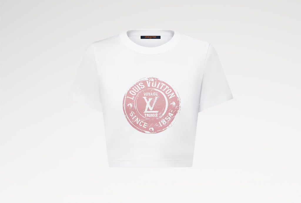 Louis Vuitton 1AHIZN,LV 1AHIZN,Louis Vuitton LV stamp top,Louis Vuitton LV stamp T-shirt,Lv white womens t-shirt,LV white t-s