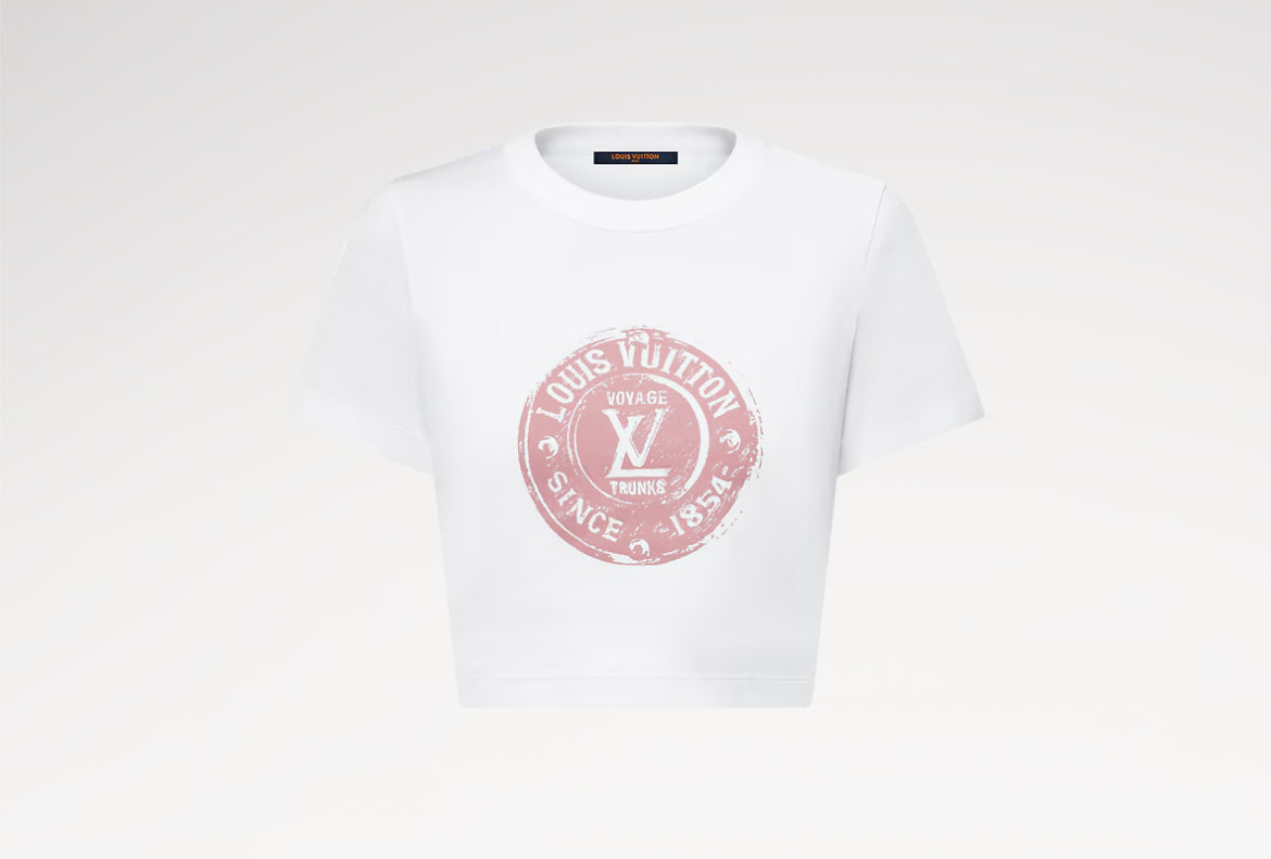 Louis Vuitton 1AHIZN,LV 1AHIZN,Louis Vuitton LV stamp top,Louis Vuitton LV stamp T-shirt,Lv white womens t-shirt,LV white t-s