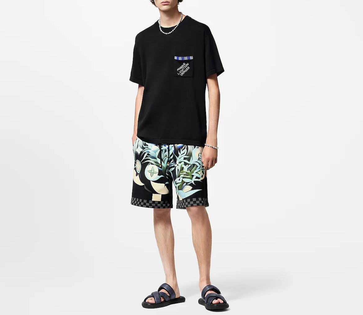 Louis Vuitton 1AFRJG,LV 1AFRJG,Louis Vuitton embellished short sleeved cotton crewneck,Louis Vuitton embellished short sleeve